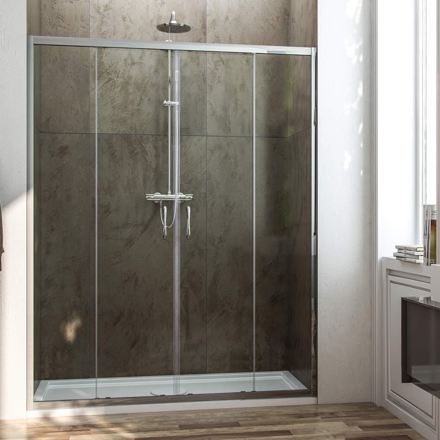 Porta doccia scorrevole 2 ante - Pavone Casa - Arredo bagno e design Made  in Italy
